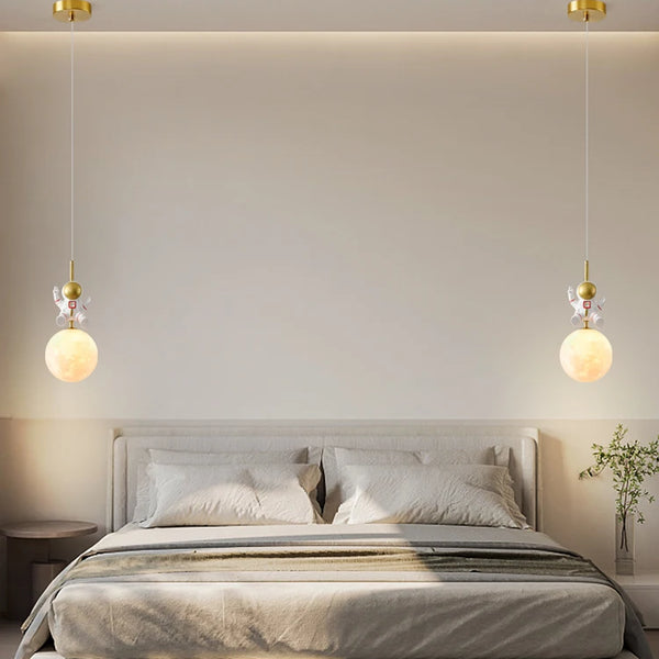 3D Moon Astronaut Pendant Light