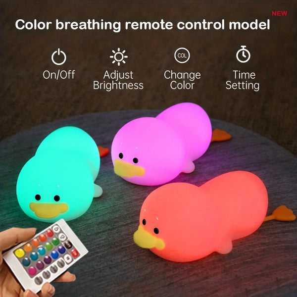 Cute silicone duck lamp