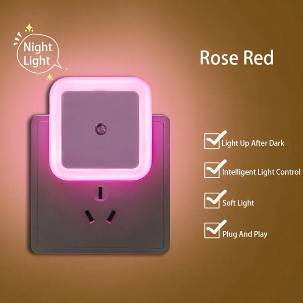 Plug-in Square LED Night Light with Sensor Control