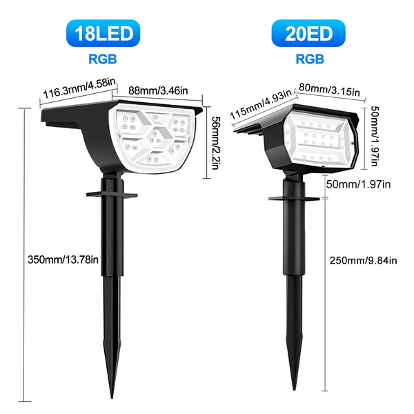 72/68 LED Solar Flood Lights Outdoor IP65 Waterproof 3 Modes Solar Garden Light Outdoo