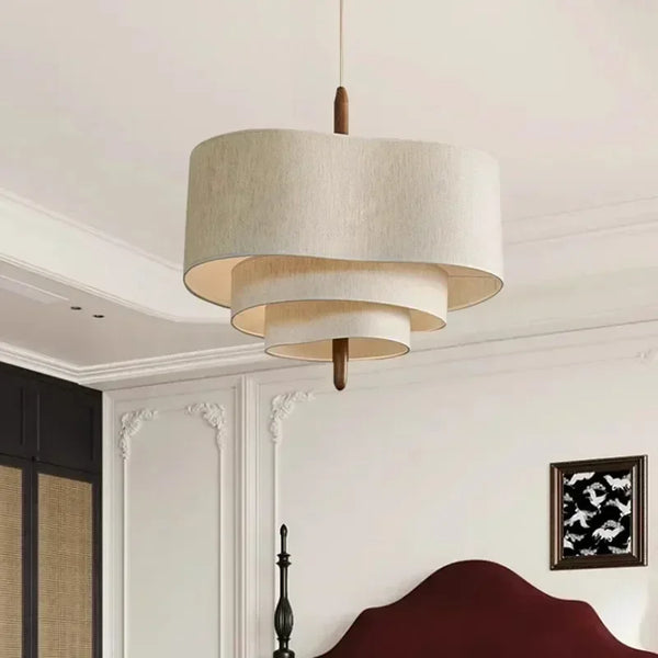 Fabric pendant light with retro design