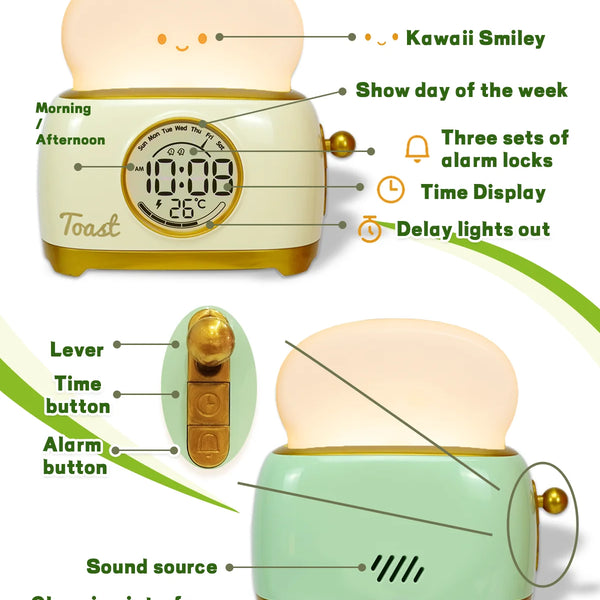 Children's alarm clock with LED night light