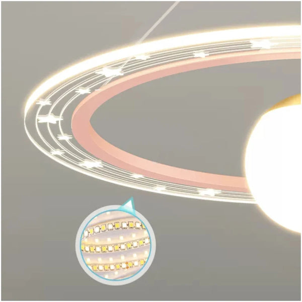 Round LED chandelier with astronaut light