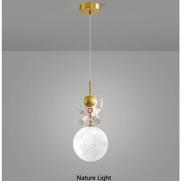 3D Moon Astronaut Pendant Light