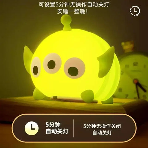 Disney Cartoon Cute Alien Night Light Silicone Bedside Lamp