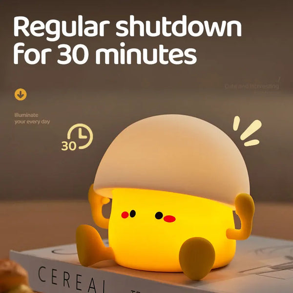 Cute silicone egg yolk and mushroom lamp