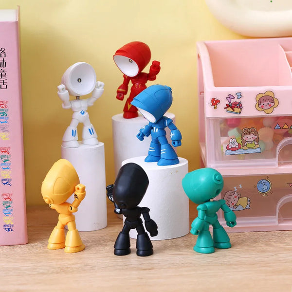 Cute Cartoon Mini Foldable Desk Lamp, Adjustable Angle, Dimmable, AAA Battery Powered, LED