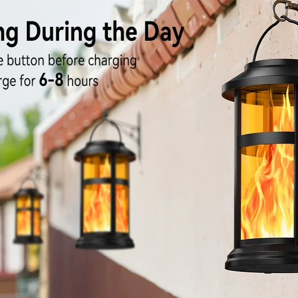 2/4-Pack Solar Flame LED Lanterns – 2 Modes Outdoor Lighting for Yard, Garden & Camping
