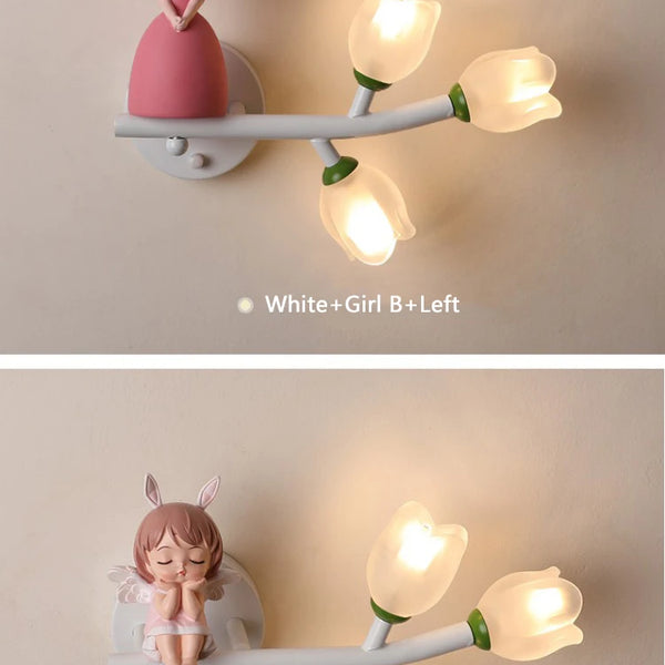 Cartoon Rechargeable Battery Wall Lamps Resin Animal