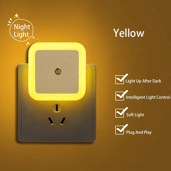 Plug-in Square LED Night Light with Sensor Control