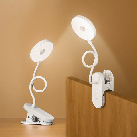 Portable LED table lamp with clip
