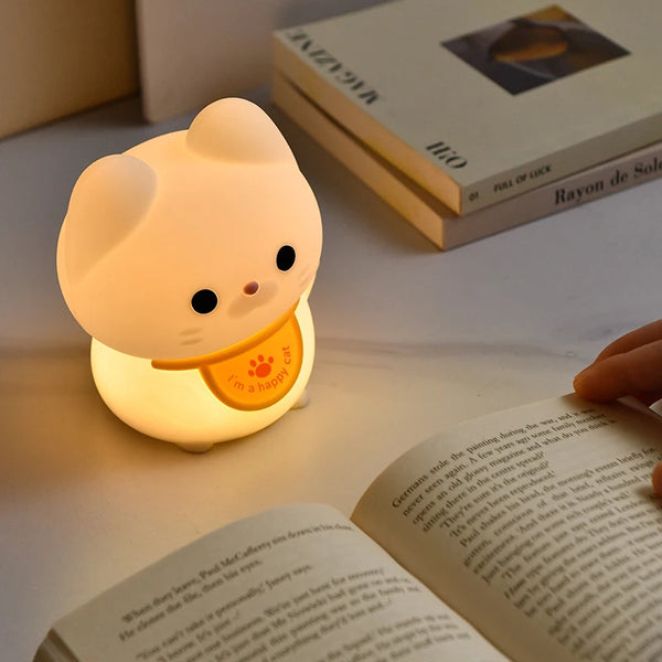 Cute silicone cat lamp