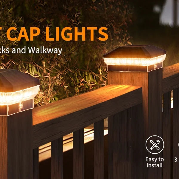 12 Pack 4x4 Solar Post Lights Outdoor, 40 LEDs 30 Lumens Fence Post Solar Lights Outdoor with 3 Modes