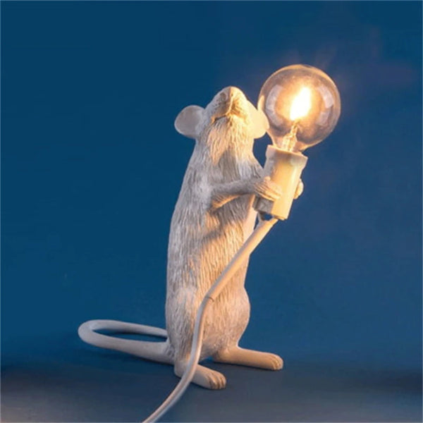 Modern resin LED table lamp with mouse animal