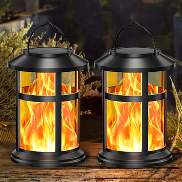 2/4-Pack Solar Flame LED Lanterns – 2 Modes Outdoor Lighting for Yard, Garden & Camping