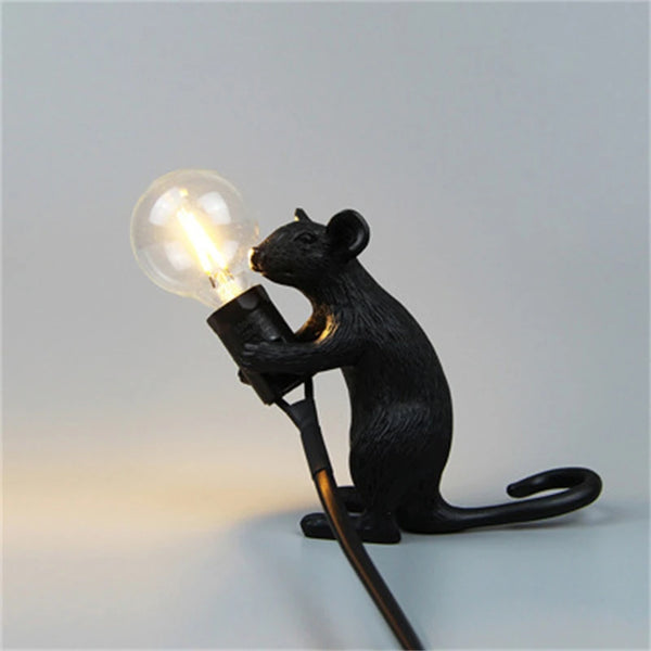 Modern resin LED table lamp with mouse animal