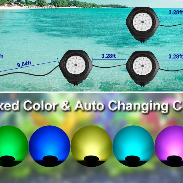 2/3/5PCS Solar Underwater LED Lights – Decorative Waterproof Lighting for Pool, Pond, Fountain, Aquarium & Lawn