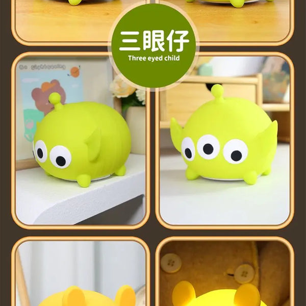 Disney Cartoon Cute Alien Night Light Silicone Bedside Lamp