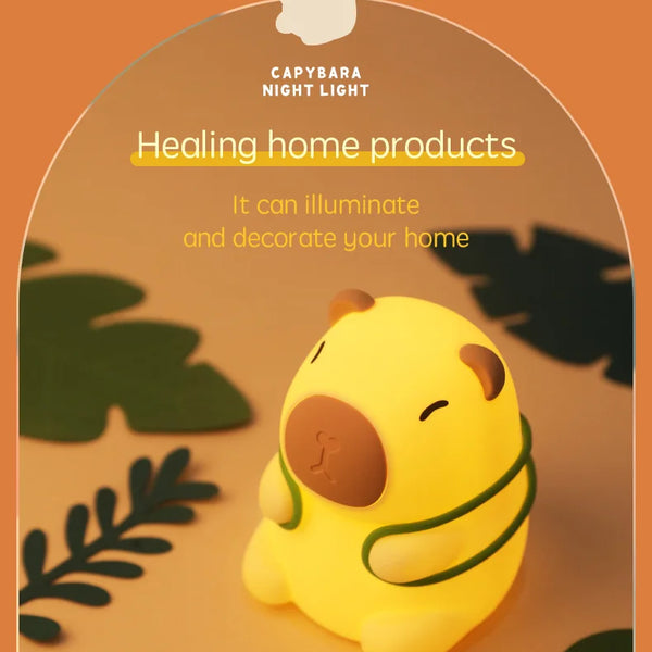 cute capybara silicone lamp