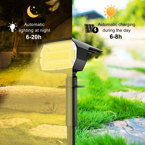 72/68 LED Solar Flood Lights Outdoor IP65 Waterproof 3 Modes Solar Garden Light Outdoo