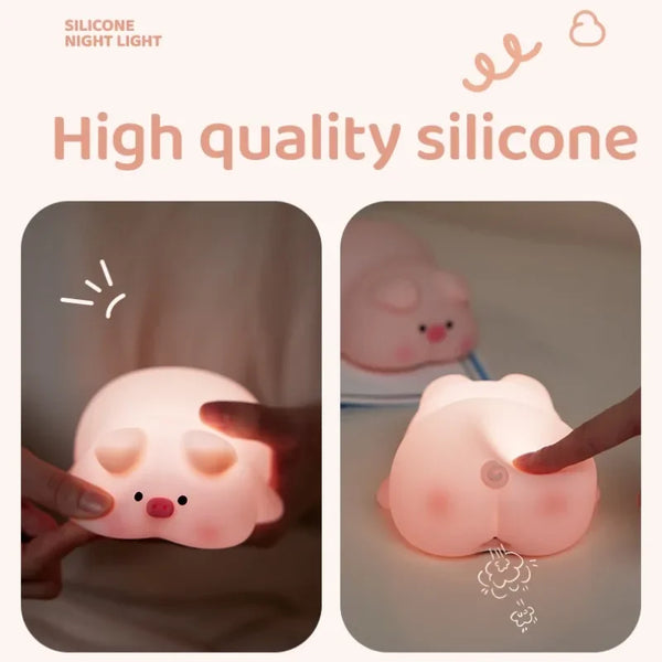 Pink Piggy Silicone Lamp