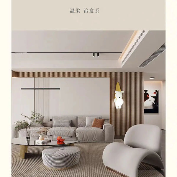 Wall lamp for children's room with bear design