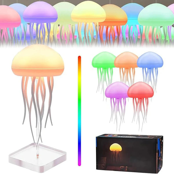 LED bedside lamp with jellyfish design, voice control