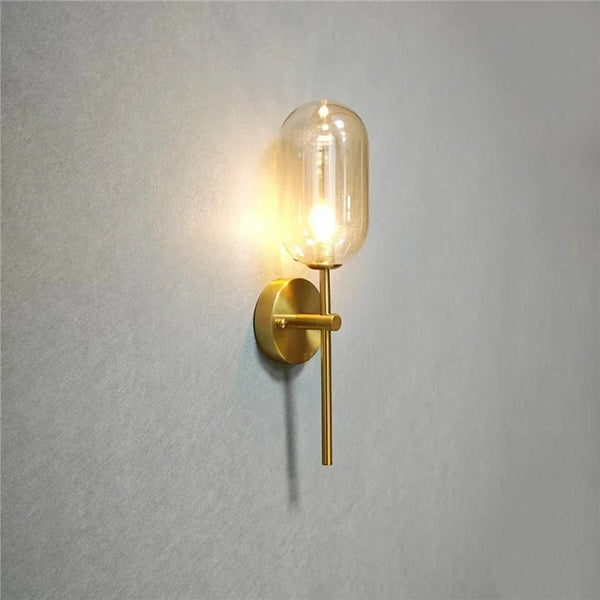 Modern Nordic minimalist cognac glass wall lights