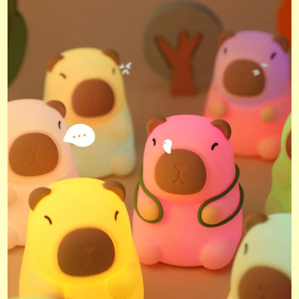 cute capybara silicone lamp