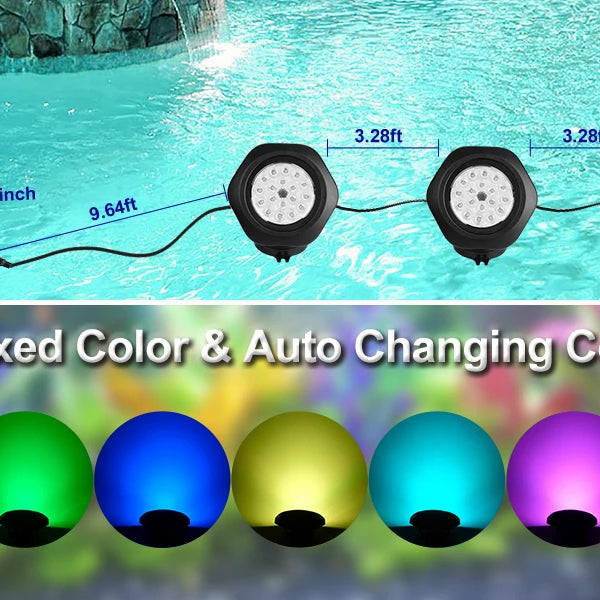 2/3/5PCS Solar Underwater LED Lights – Decorative Waterproof Lighting for Pool, Pond, Fountain, Aquarium & Lawn