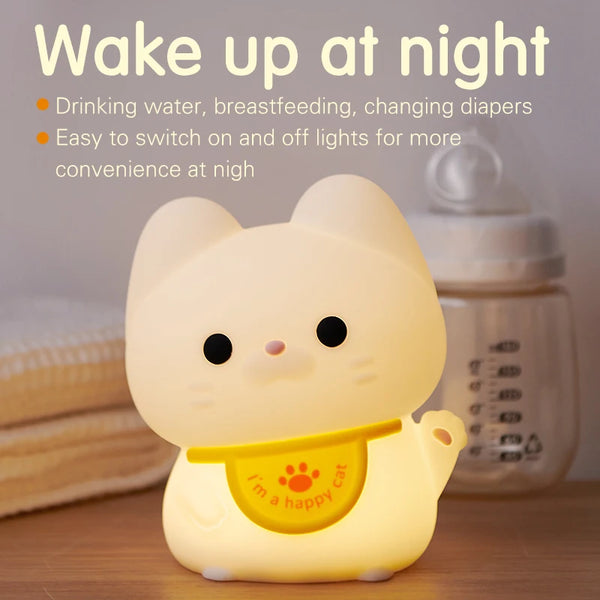 Cute silicone cat lamp