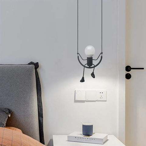 Vintage LED ceiling light with sitting posture little man