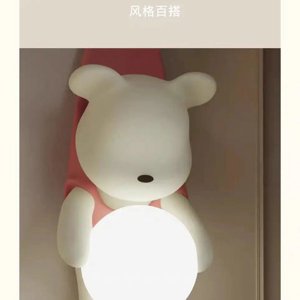 Wall lamp for children's room with bear design