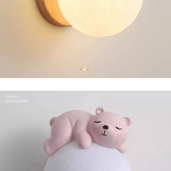 Cute bunny and bear wall lamps