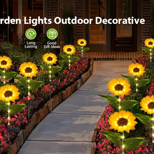 4/8 Pack Sunflower Outdoor Solar Lights for Outside with Lifelike Bigger Sunflower & Bright LED, for Yard Pathway Garden Decor