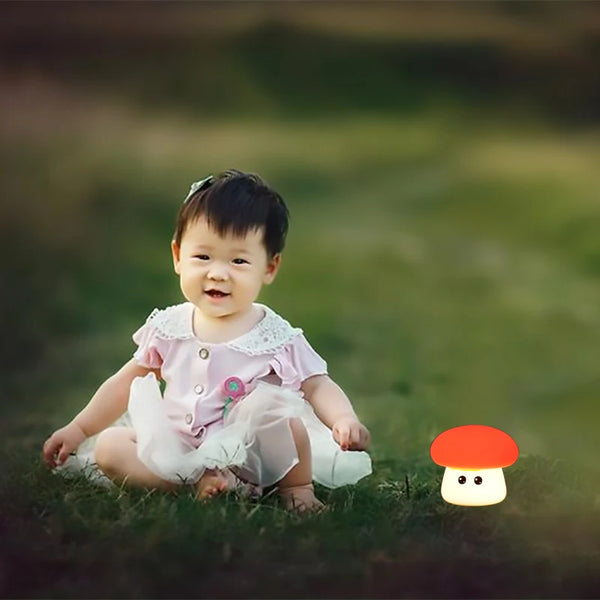 cute mushroom silicone lamp