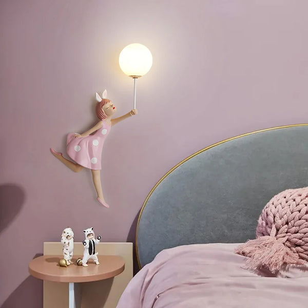 Cute pink ballerina wall lamps