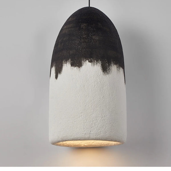 Modern black and white Wabi Sabi pendant light