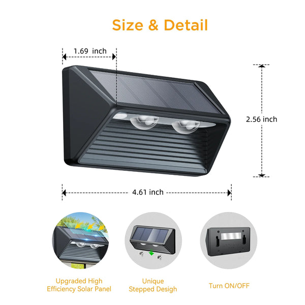 4-Pack Solar LED Fence Lights – Cool/Warm White for Outdoor Steps & Walls