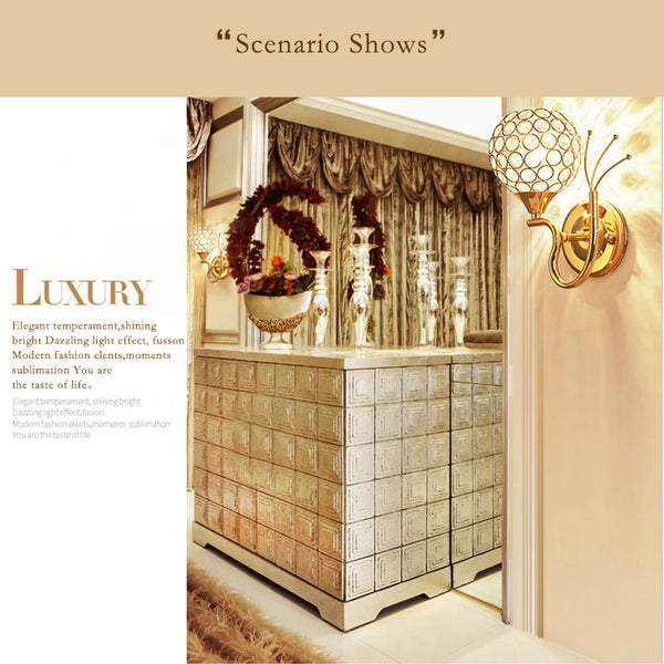 Modern wall lamp, crystal sconce, retro, industrial