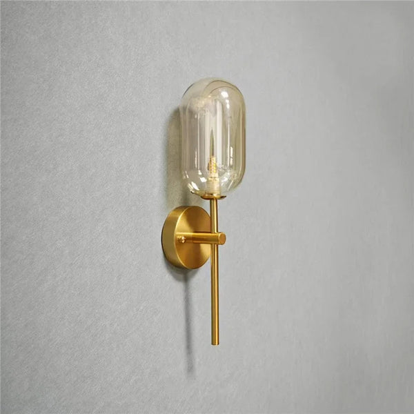 Modern Nordic minimalist cognac glass wall lights