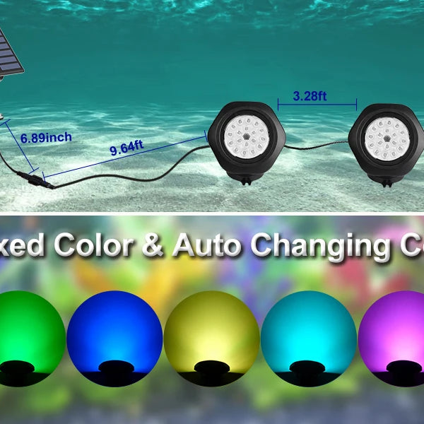 2/3/5PCS Solar Underwater LED Lights – Decorative Waterproof Lighting for Pool, Pond, Fountain, Aquarium & Lawn