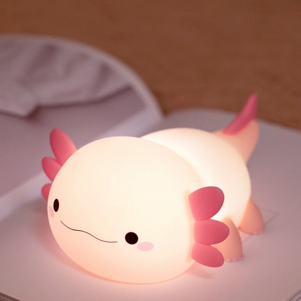 cute axolotl salamander silicone lamp