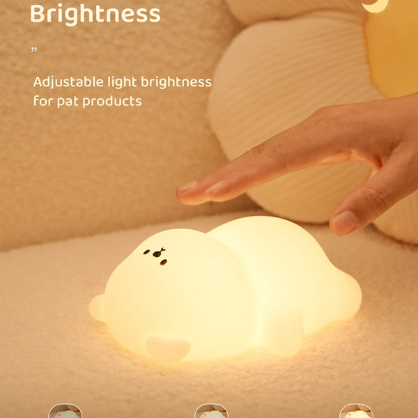 Cute silicone lamp in the shape of a lying bear