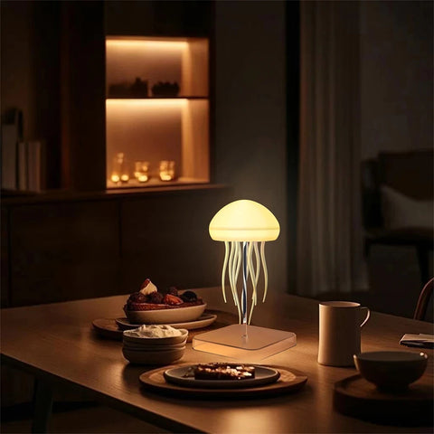 LED bedside lamp with jellyfish design, voice control
