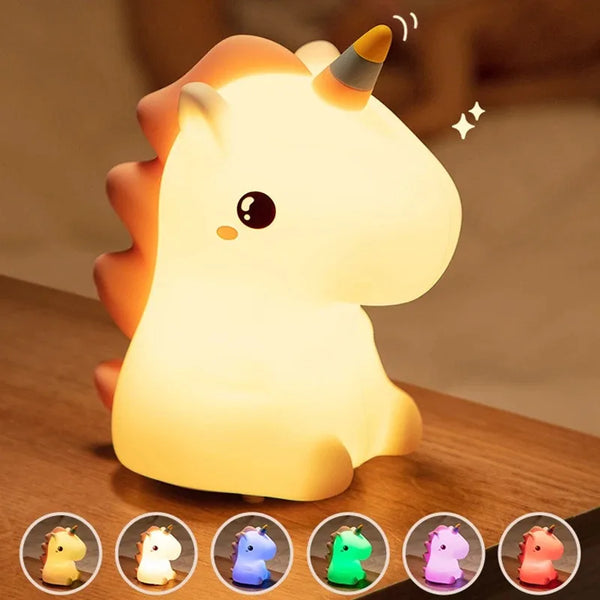 Cute silicone unicorn lamp