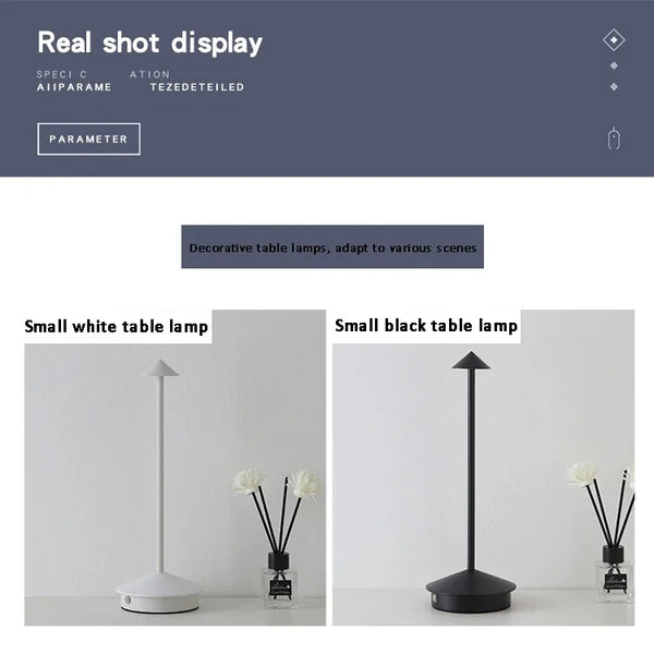 Rechargeable LED table lamp with touch sensor and 3 color temperatures