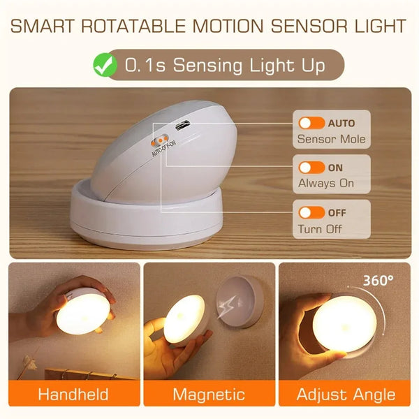 Wireless Rotating LED Motion Sensor Night Light