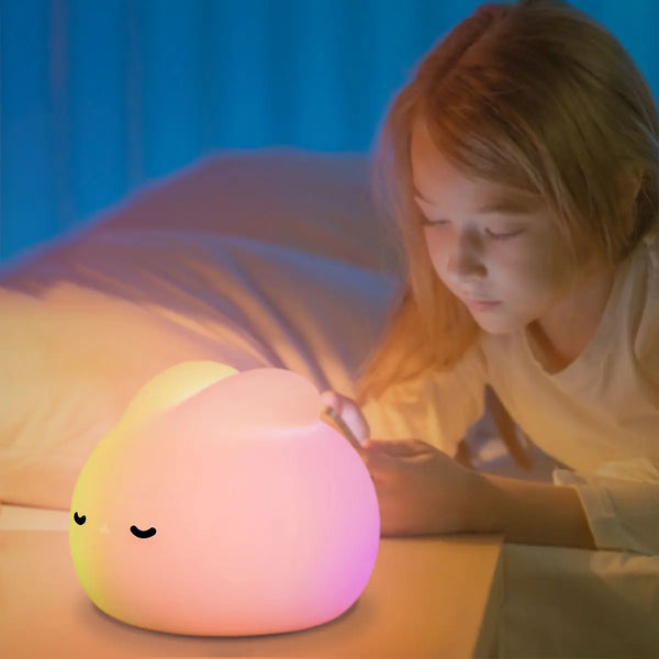 Silicone lamp with cute sleeping rabbit