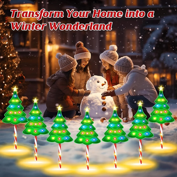 6/12PCS Solar Christmas Path Lights – Candy Cane Outdoor Decor